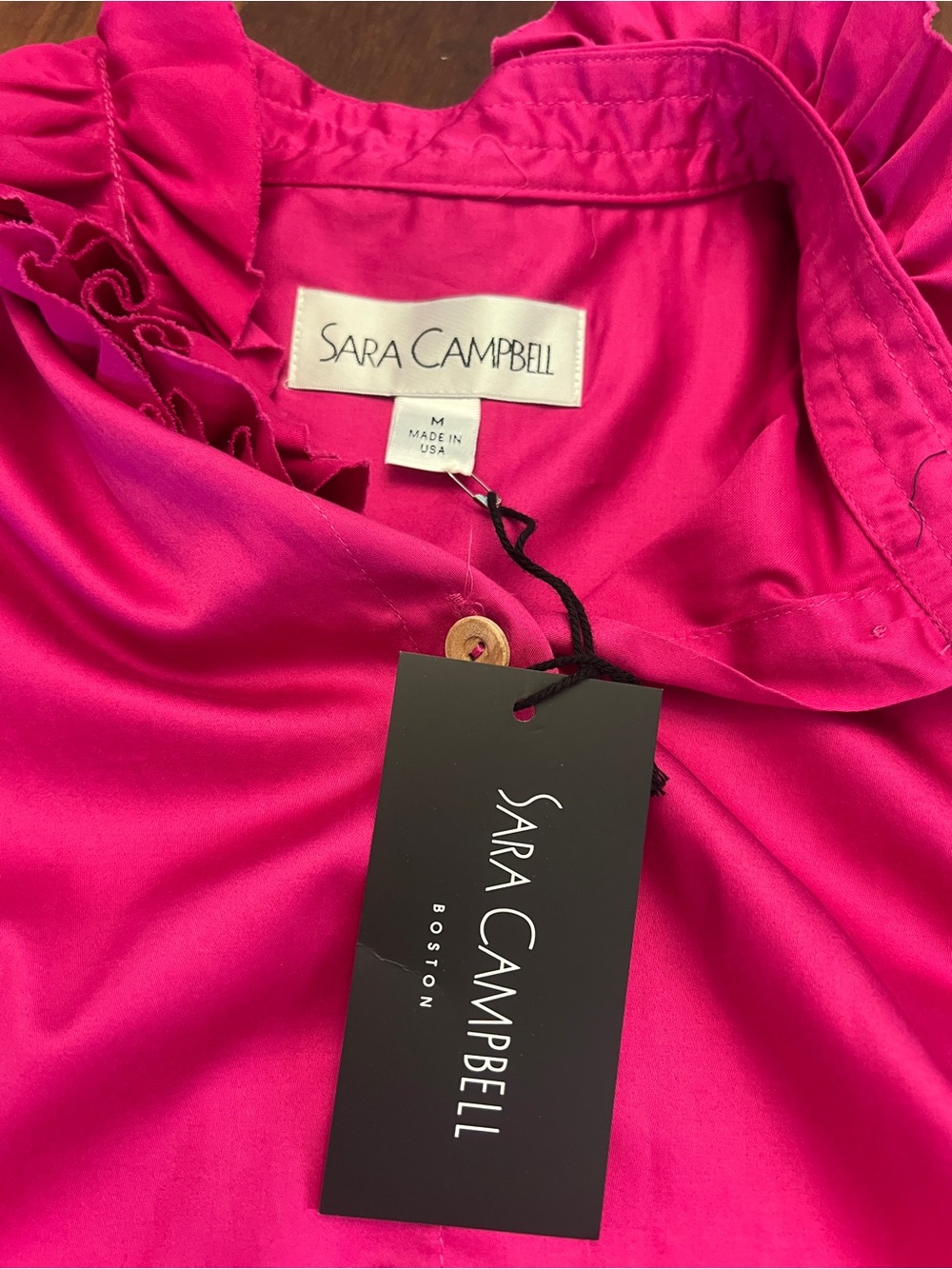 Sara Campbell Fuschia Button Down Kaylie Dress Sz M NWT - Picture 8 of 11